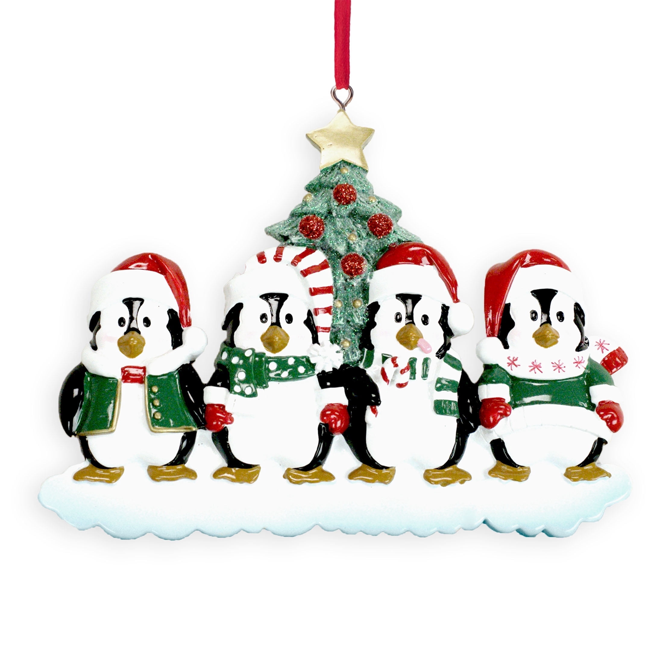 Winter Penguin Family Of 4 Christmas Resin Ornament - Walmart.com