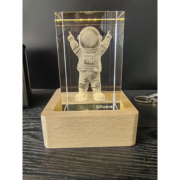 Giftwaves Crystal Ball 3D Night Lights Glowing Planet Galaxy Astronaut RGB Spaceman Table Lamp with Smart Touch Base Atmosphere Lamp Tabletop Decor Kid Gifts(Spaceman Style)