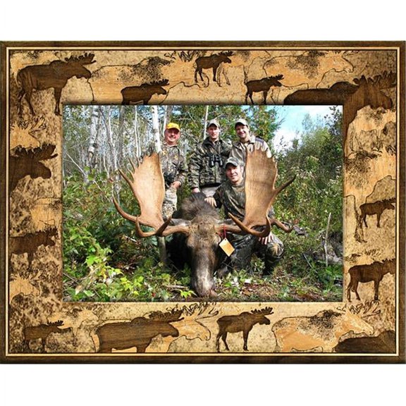 Giftworks Plus BRD2002 Moose Scatter, Alder Wood Frame, 4 x 6 In