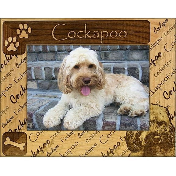 Giftworks Plus DBA0057 Cockapoo, Alder Wood Frame, 5 x 7 In
