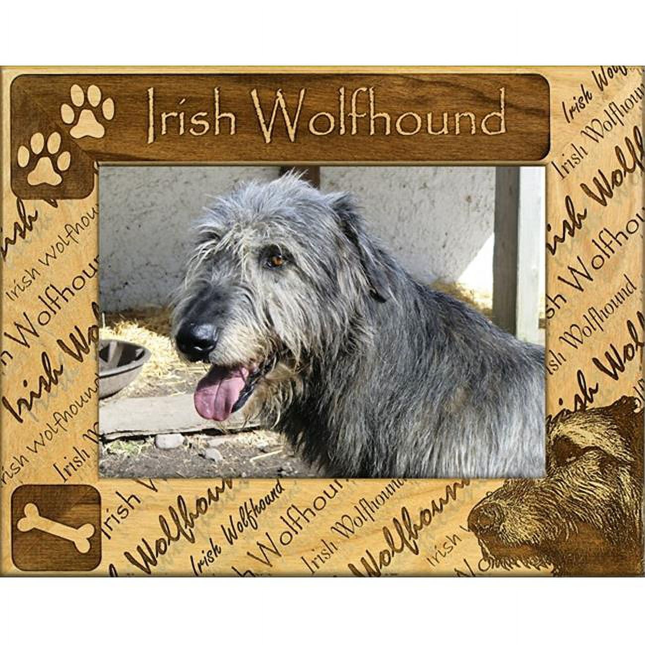 Giftworks Plus DBA0100 Irish Wolfhound, Alder Wood Frame, 5 x 7 In