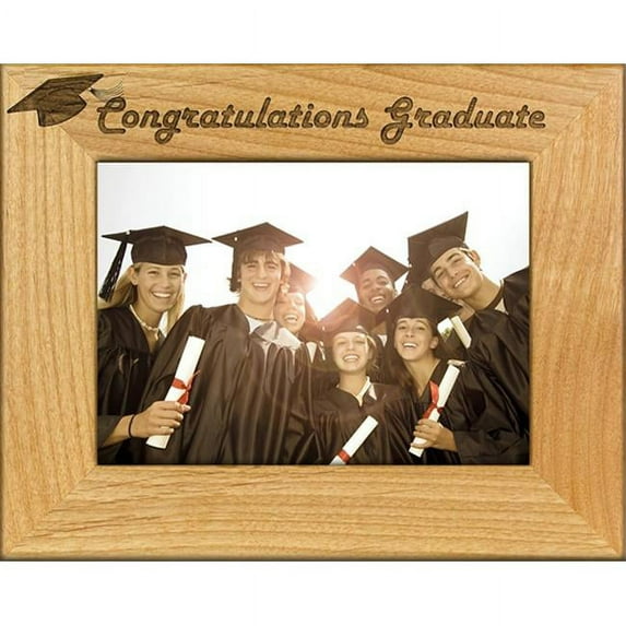 Giftworks Plus SCH0007 Congrats Graduate, Alder Wood Frame, 3.5 x 5 In