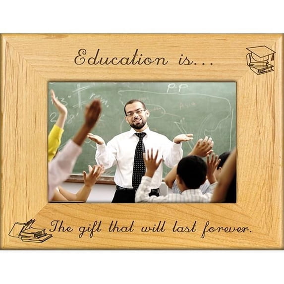 Giftworks Plus SCH0008 Education Is, Alder Wood Frame, 5 x 7 In