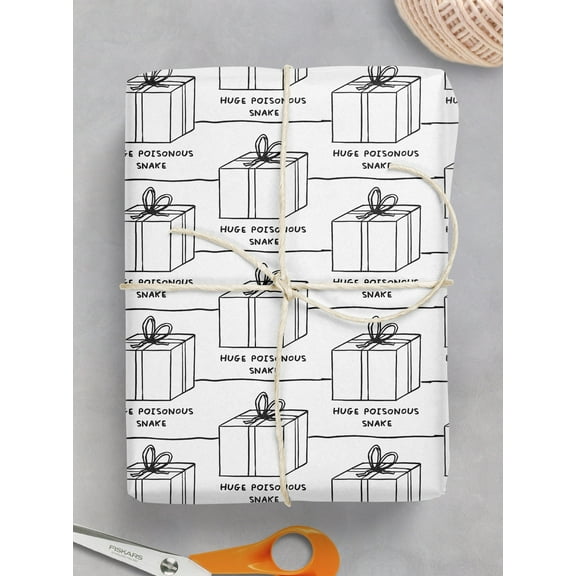 Giftwrap - Funny Wrapping Paper Huge Poisonous Snake **Pack of 2 Sheets Folded**