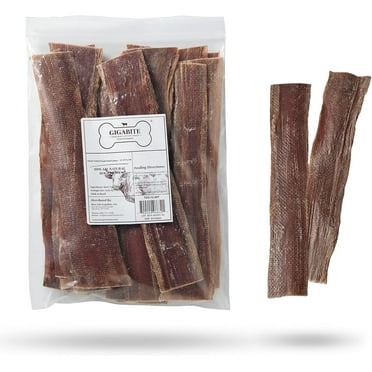 GigaBite 12 Inch Beef Gullet Jerky Strips (20 Pack) - All Natural, Free Range Beef Esophagus Taffy Dog Treat by Best Pet Supplies