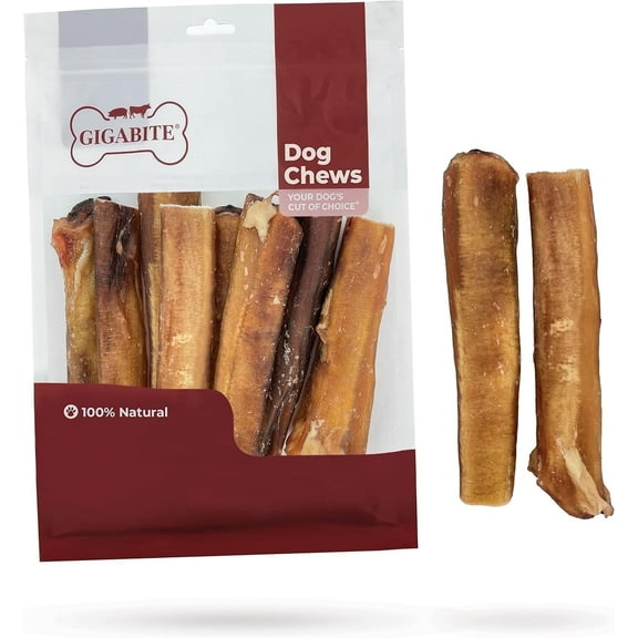 GigaBite Odor-Free Bully Sticks Monstrous 8pcs â€“ USDA & FDA Certified All Natural, Free Range Beef Pizzle Dog Treat â€“ By Best Pet Supplies
