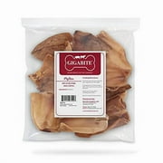 GigaBite Roasted Pig Ears for Dogs, Natural and Healthy Chews, Treats in Whole, Slices, or Sticks, Safe for Puppies and Aggressive Chewers, Clean Teeth and Gums - Pack of 12