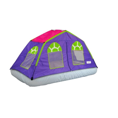 GigaTent 6 Mesh Windows Fiberglass Poles Washable Sheets Polyester Play Tent, Multi-color