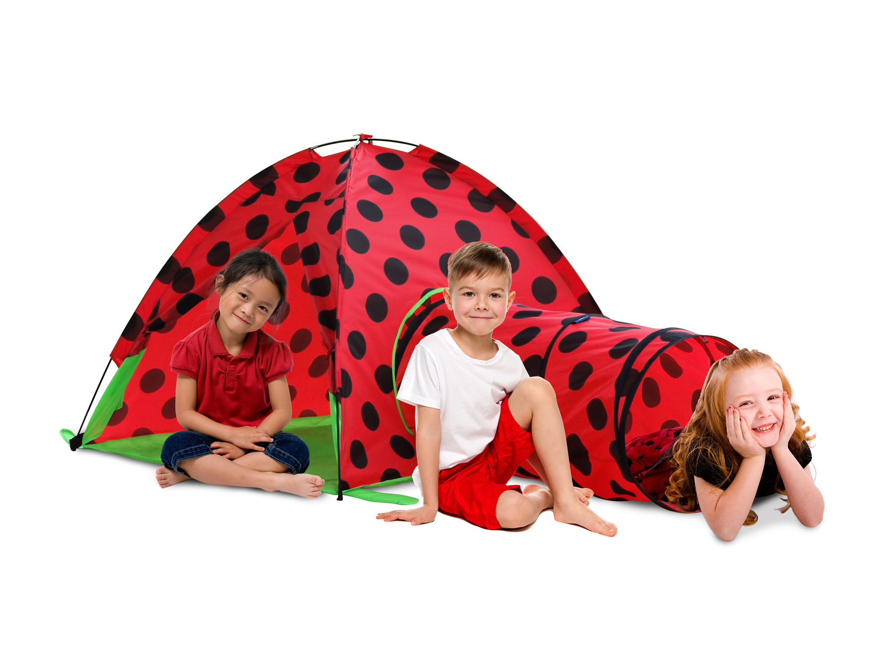 GigaTent Lady Bug Attachable Play Tunnel Fiberglass Poles Polyester Play Tent, Multi-color - image 1 of 2