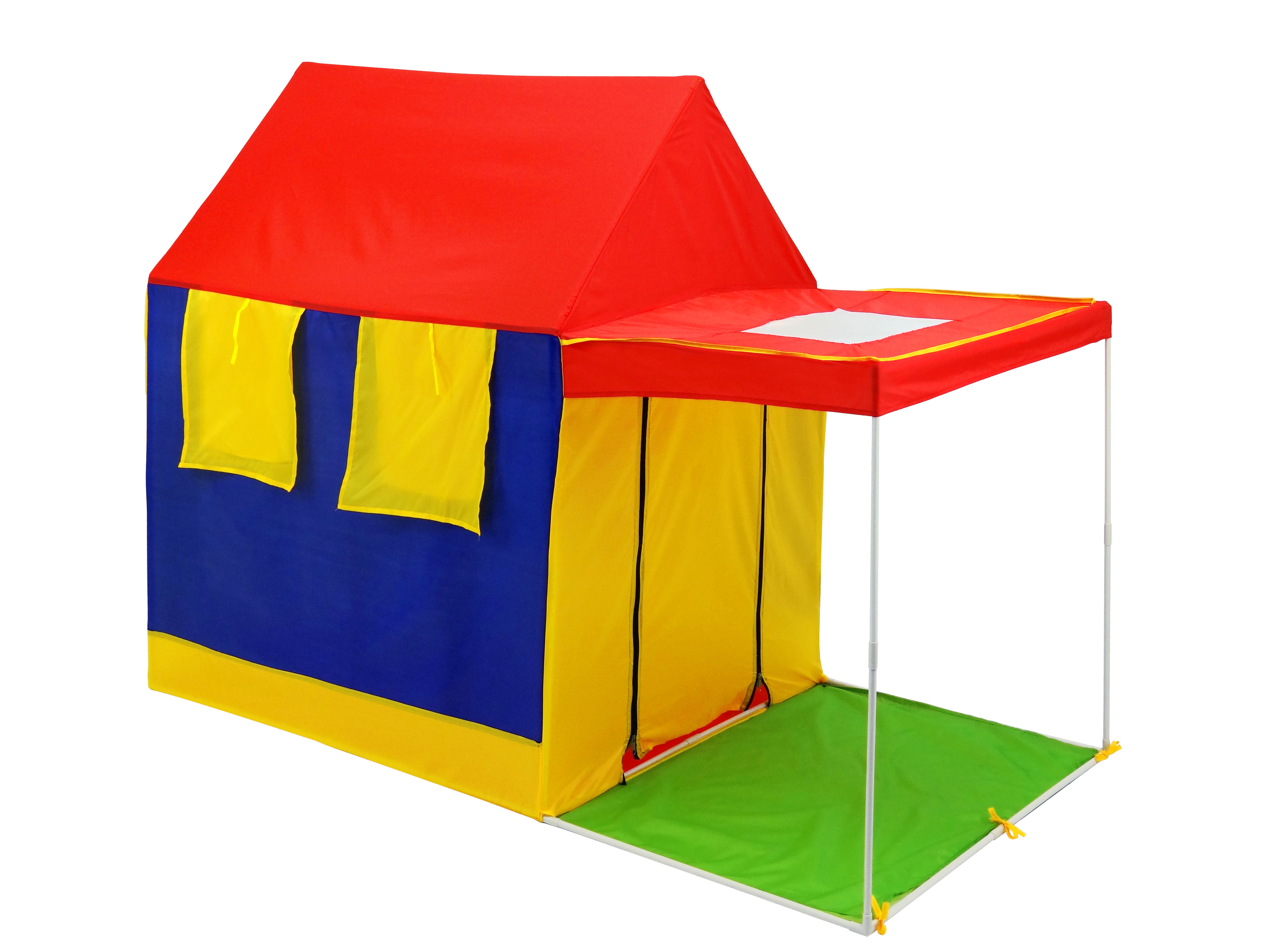 GigaTent Summer House 4 Large Windows With Skylight & Porch Shade Polyester Play Tent, Multi-color - image 1 of 2