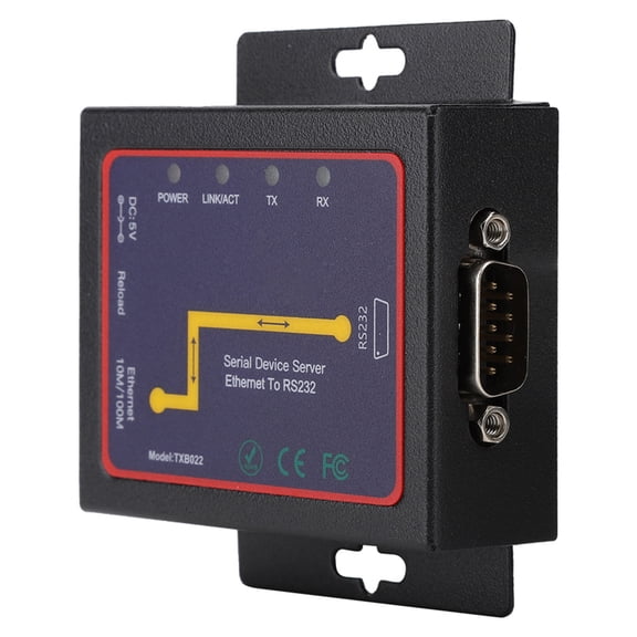 Gigabit Ethernet RJ45 to RS232 Single Serial Server TCP/IP Converter Network Adapter 110-240V