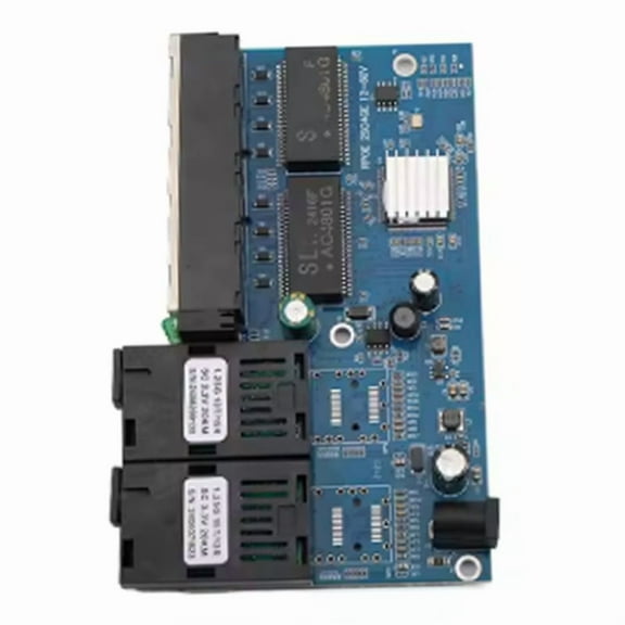 Gigabit Fast Ethernet Switch Fiber Reverse POE Singlemode 2 Fiber Optic Ports and 4 RJ45 Ports Optical Media Converter,1 * Gigabit Fast Ethernet Switch