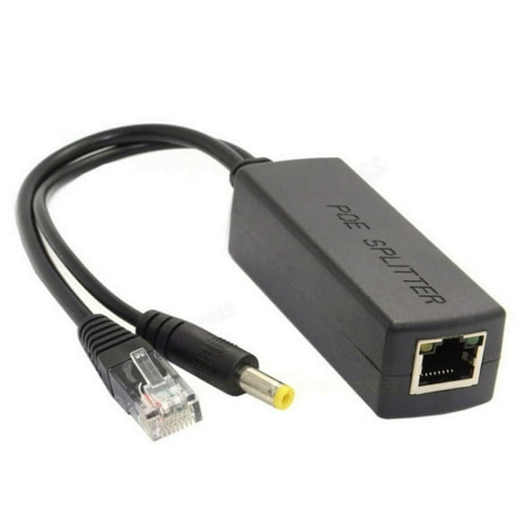 Gigabit Mini PoE Splitter 10/100Mbps POE Splitter DC Output 12V Power over Ethernet IEEE 802.3af for IP Came Black