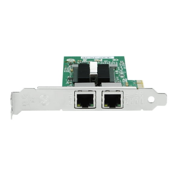 Gigabit Network Card,10/100/1000Mbps Dual Ports RJ45 Ethernet Adapter, with 82576 Chip, PCI-Express X1 NIC E1G42ET,1 x Network Card,Green