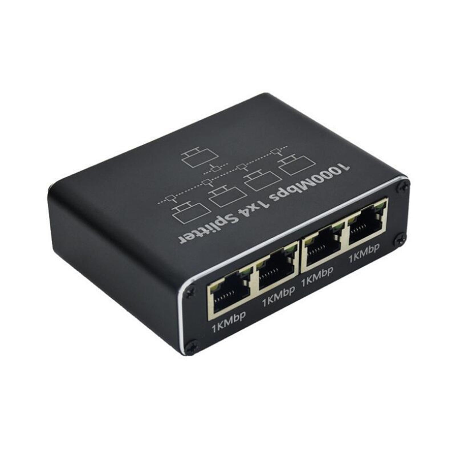 Gigabit Network Splitter RJ45 1 To 4 for Computer Hub Router ADSL Set Top Digital TV Includes USB Power Port