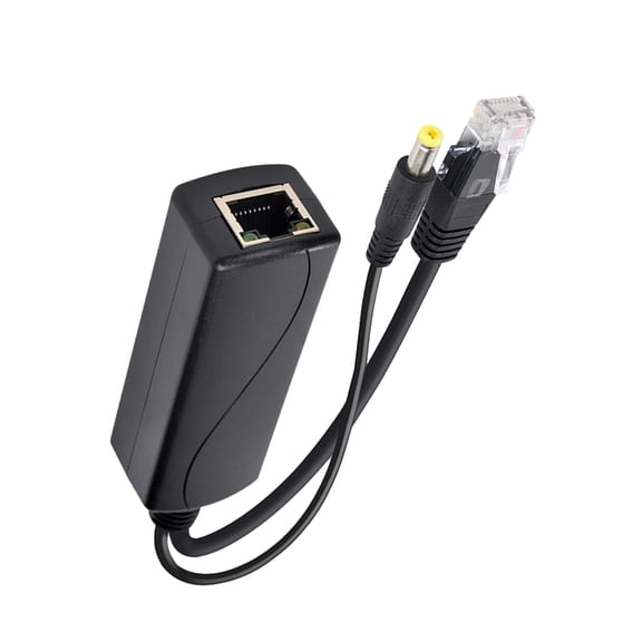 Gigabit POE Splitter DC5.5x2.1mm Interfaces 15.4W Power Supply POE Separator for Networking Devices and Office Use