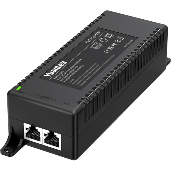 Gigabit PoE Injector 60W, PoE++ Injector Converts Non-PoE to PoE++ Network, IEEE 802.3at/af, 10/100/1000Mbps PoE Adapter, Distances Up to 325 Feet, Plug & Play, Wall-Mounted