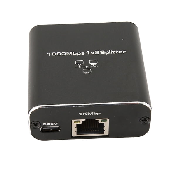 Gigabit Splitter 1000Mbps 1 In 2 Out RJ45 Port Aluminum Alloy Network Splitter, 1 In 2 Out Gigabit Splitter, Profession Gigabit Splitter For PC Laptop Router