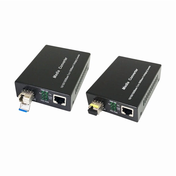 Gigabit to RJ45 Fiber Media Converter LC Single Mode Single Fiber Transceiver 10/100/1000M