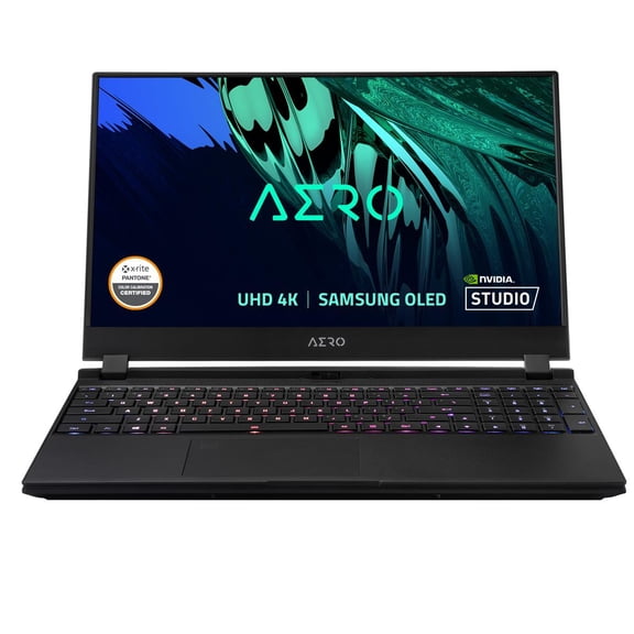 Pre-Owned Gigabyte AERO 15 OLED 15.6" 4K UHD Gaming Notebook Computer, Intel Core i7-11800H 2.3GHz, 16GB RAM, 1TB SSD, NVIDIA GeForce RTX 3080 8GB, Windows 10 P
