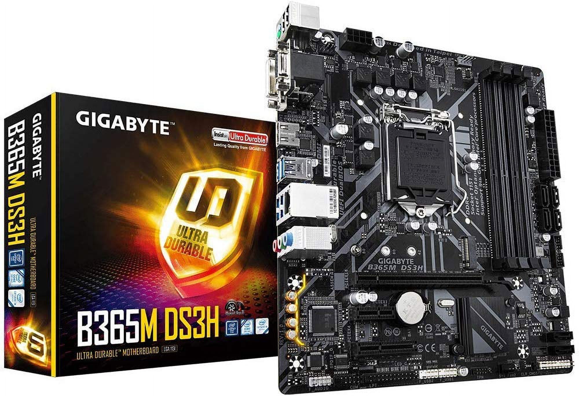 Carte Mère Gigabyte B365M DS3H - Socket 1151, Micro ATX, DDR4, M.2 NVMe, RGB