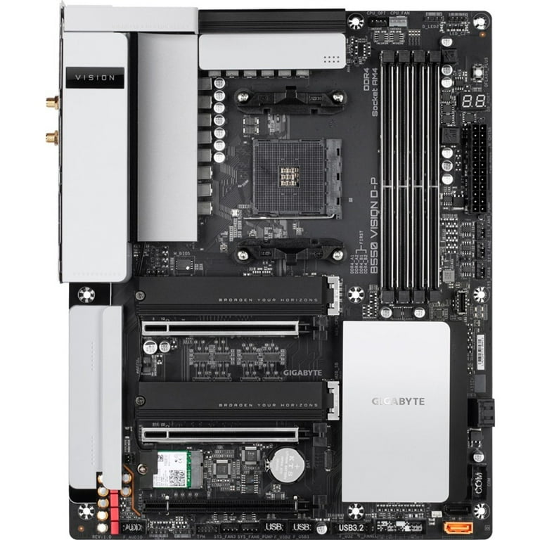 白色PCパーツ2点 【B550 VISION D-P/32GB】 動確無 白色PCパーツ2点