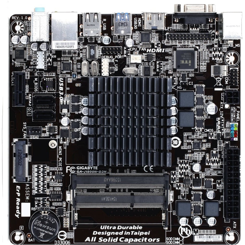Gigabyte GAJ1800ND2H Desktop Motherboard, Intel Chipset, Socket BGA