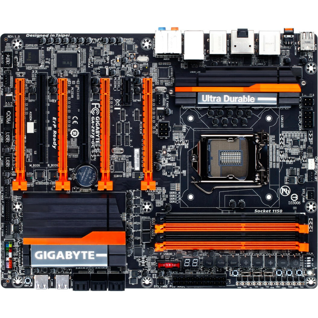 Gigabyte GA-Z87X-OC Desktop Motherboard, Intel Z87 Express Chipset, Socket  H3 LGA-1150, ATX
