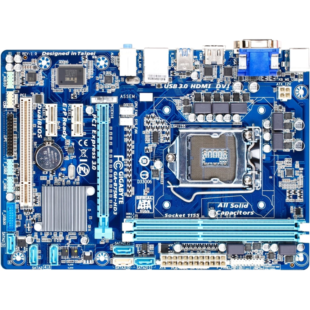 Gigabyte Ultra Durable 4 Classic GA-B75M-HD3 Desktop Motherboard, Intel ...