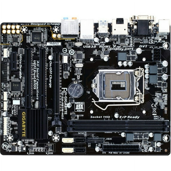 Gigabyte Ultra Durable 4 Plus GA-H81M-HD3 Desktop Motherboard, Intel Chipset, Socket H3 LGA-1150, Micro ATX