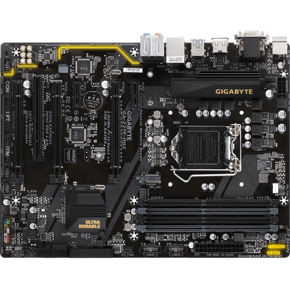 Gigabyte Ultra Durable GA-Z270-HD3 Desktop Motherboard, Intel Chipset, Socket H4 LGA-1151, Intel Optane Memory Ready, ATX
