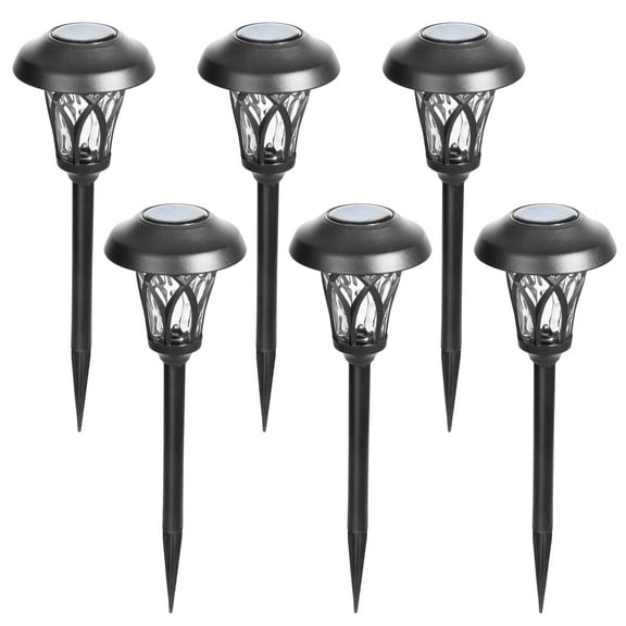 FKHouse 6-Pack Solar Pathway Lights, Landscape Lights, Metal Automatic Solar Lights