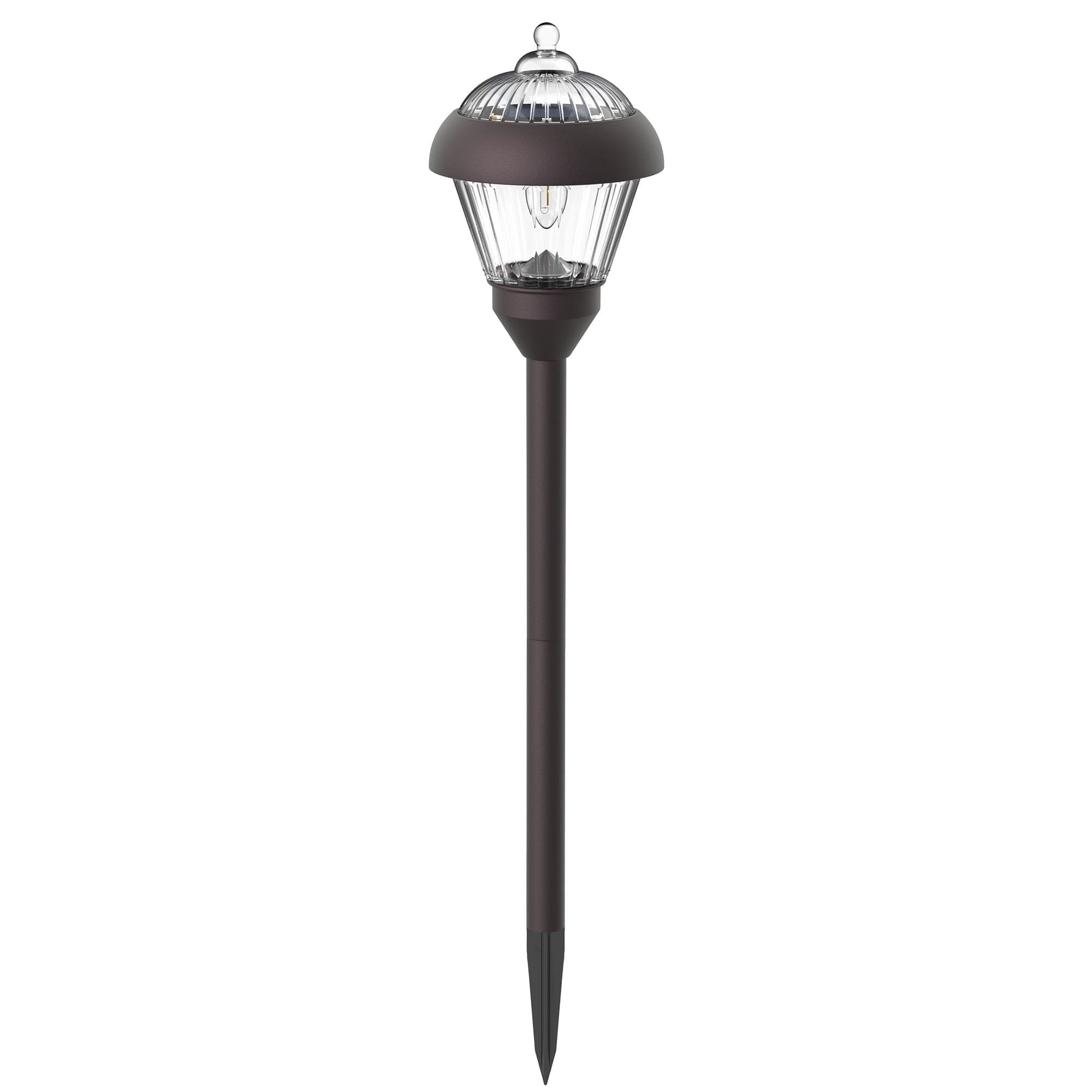 FKHouse Solar Pathway Lights, 1 Pack Metal Outdoor Garden Lights with LED Bulbs, Waterproof Landscape Lighting for Driveway, Yard, Walkway, Bronze