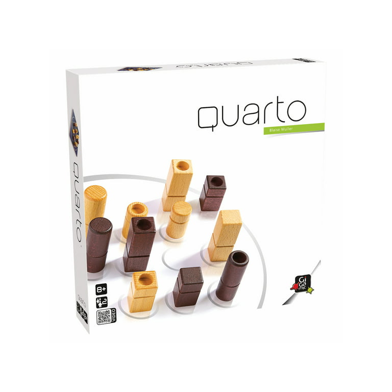 Gigamic Quarto Board Game - Wooden Shape Stacking Challenge Game - Ages 8+