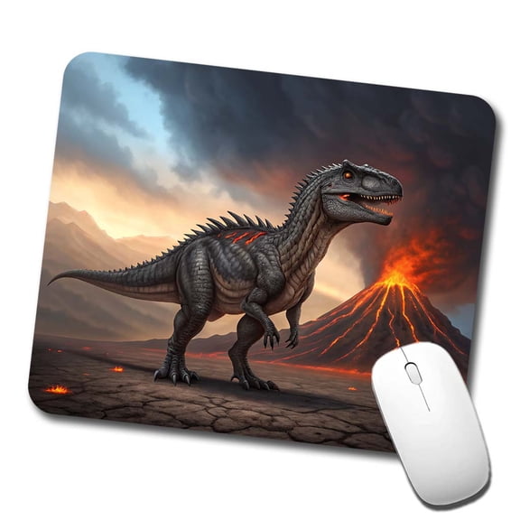 Giganotosaurus Volcano Lava Dinosaur Mouse Pad Low Profile Gaming Mat