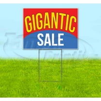 Gigantic Sale (18" x 24") Yard Sign, Includes Metal Step Stake