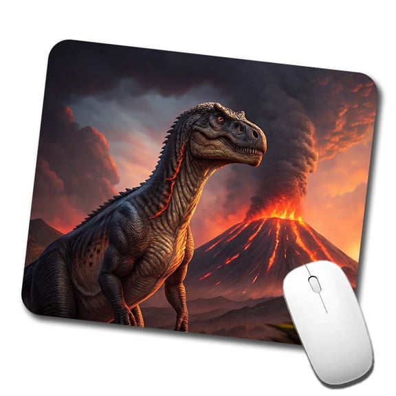 Gigantosaurus Volcano Erupting Dinosaur Mouse Pad Low Profile Gaming Mat