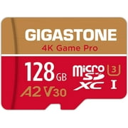 Gigastone 128GB Micro SD Card, 4K Game Pro, Nintendo Switch Compatible, A2 Run App, 4K Video Recording, Micro SDXC R/W up to 100/50MB/s