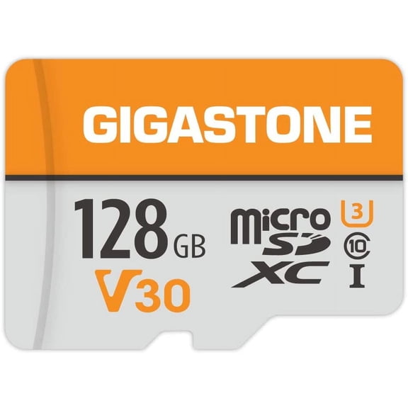 Gigastone 128GB Micro SD Card, 4K Video Pro, GoPro, Surveillance, Security Camera, Action Camera, Drone, 95MB/s MicoSDXC Memory Card UHS-I V30 Class 10 GS-2IN1600X128GBBK-B