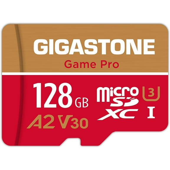 Gigastone 128GB Micro SD Card, Game Pro, Nintendo Switch Compatible, A2 Run App, 4K Video Recording, Micro SDXC R/W up to 100/50MB/s