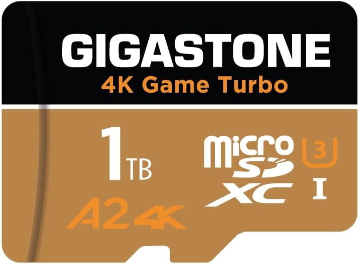 Gigastone 1TB Game Turbo Micro SD Card, UHS-I U3 C10 Class 10 Nintendo-Switch Compatible, 4K UHD Video 100MB/s, with [5-yrs Free Data Recovery]