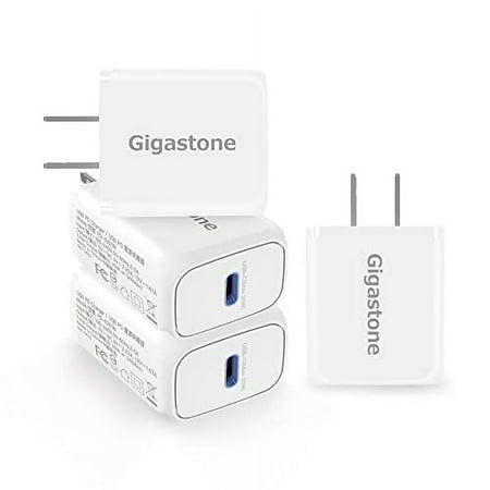 Gigastone 20W USB C Charger 4-Pack Power Essential PD3.0 Fast Charger Compact USB C Power Adapter Rapid Charging Compatible iPhone 14/Pro Samsung Galaxy S22/S20/S10/Note 20/Note 10-PD-6201W-4