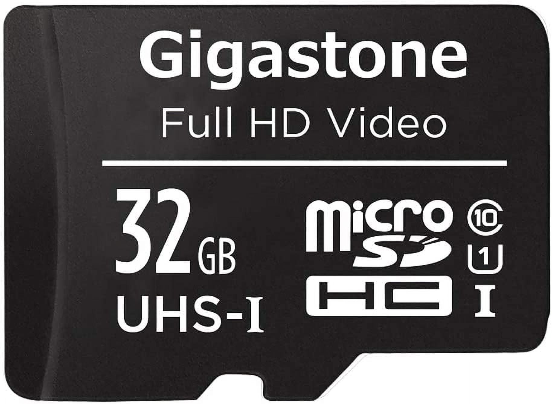 Gigastone 32GB Micro SD Card, FHD Video UHS-I U1 Class 10, for Surveillance, Security, Action Cameras, Drone, Dash Cams - GS-2IN1C1032G-R