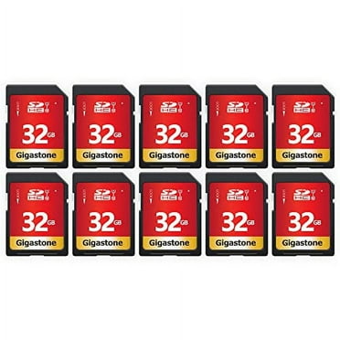 Gigastone 32GB SDHC Card Class 10 UHS-I U1 Up to 80MB/s Memory Card, 10 pack (10x32GB)