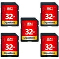 thumbnail image 1 of Gigastone 32GB SDHC Card Class 10 UHS-I U1 Up to 80MB/s Memory Card, 5 pack (5x32GB), 1 of 8