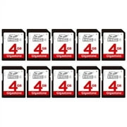 Gigastone 4GB SD Card SDHC Class 4 Memory Card for Photo Video Music Voice File DSLR Camera DSC Camcorder Recorder Playback PC Mac POS, 10 Pack (10x4GB)