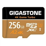 Gigastone 4K Game Turbo 256GB Micro SDXC Memory Card, Nintendo Switch Compatible, Dash Cams, Go Pro Cameras, A2 UHS-I U3 C10 Run App R/W 100/60MB/s [5-Yrs Free-Data-Recovery]