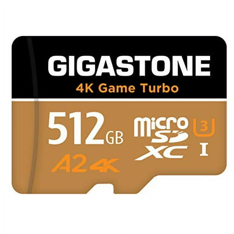 Gigastone 512GB 4K Game Turbo Micro SD memory Card 100MB/s, A2 UHS-I U3 C10  Run App compatible Nintendo Switch Dash Cams GoPro Camera Samsung Canon  Nikon Drone [5-Yrs Free-Data-Recovery] 