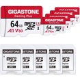 thumbnail image 1 of [Gigastone] 64GB 5-Pack Micro SD Card, Camera Plus, MicroSDXC Memory Card for Wyze, Video Camera, Security Camera, Smartphone, Fire tablet, 4K Video Recording, UHS-I U3 A1 V30, 95MB/s, with Adapter, 1 of 7