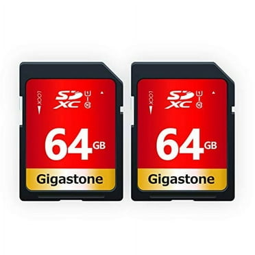 Gigastone 64GB SDXC Card Class 10 UHS-I U1 Up to 80MB/s Memory Card, 2 pack (2x64GB)